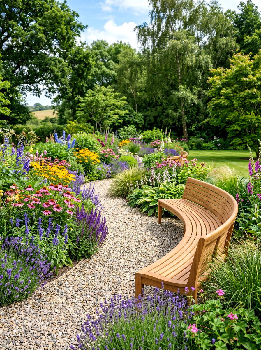 Curved Garden Bench - 30 garden reading bench ideas
