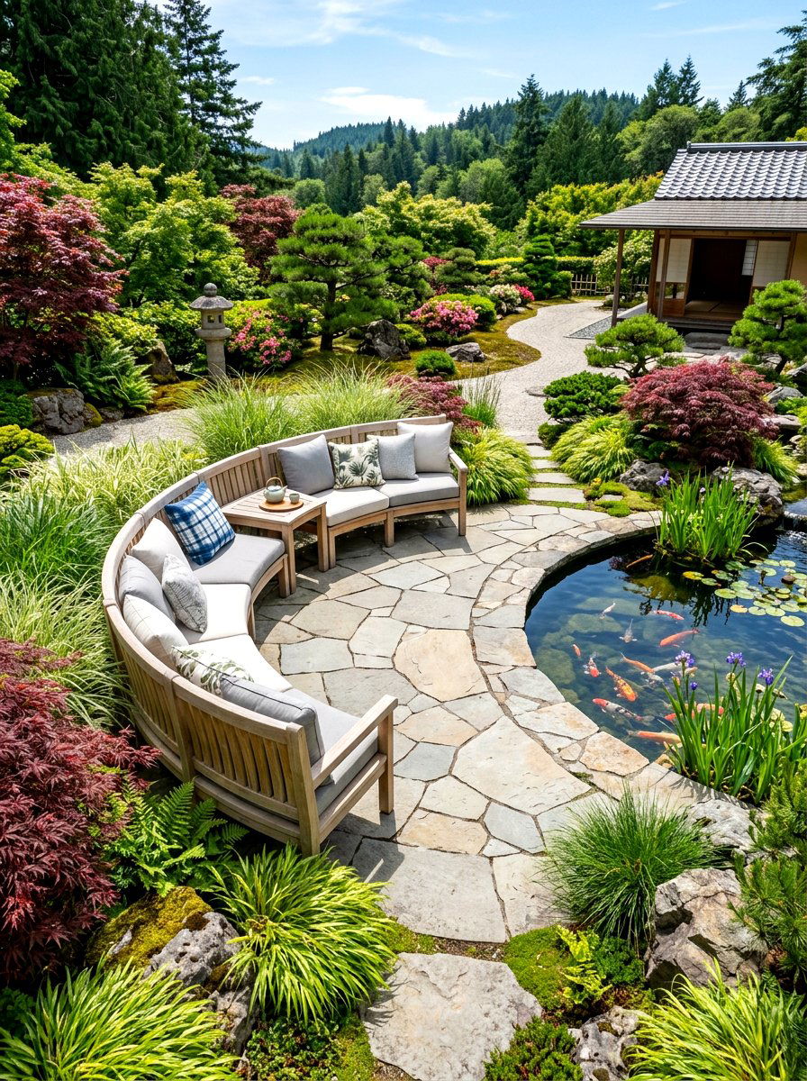 Curved Garden Seating - 30 outdoor sectional ideas