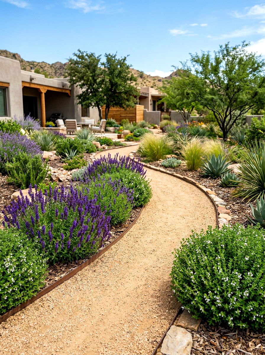 Curved Gravel Herb Edge - 30 herb border garden ideas