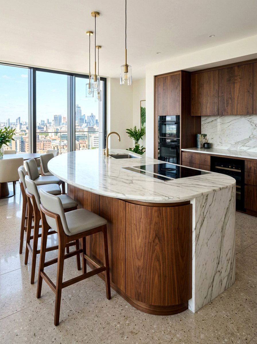 Curved Kitchen Island - 30 kitchen island ideas