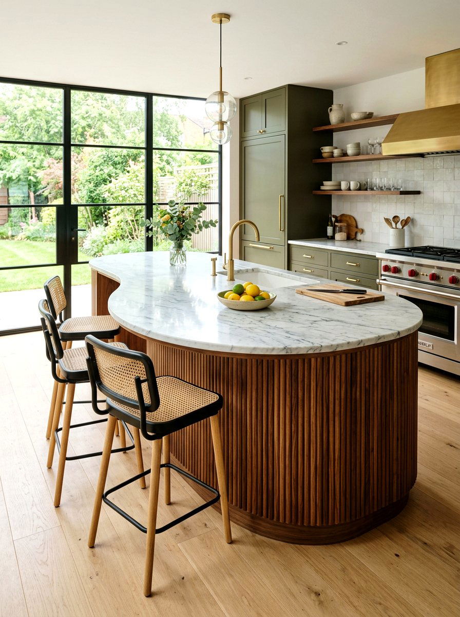 Curved Kitchen Island Shape - 30 organic modern kitchen ideas