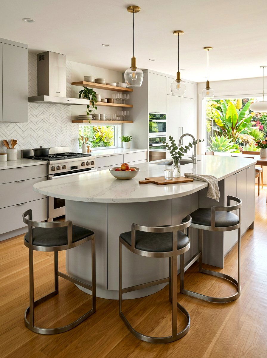Curved Kitchen Peninsula - 30 kitchen peninsula ideas