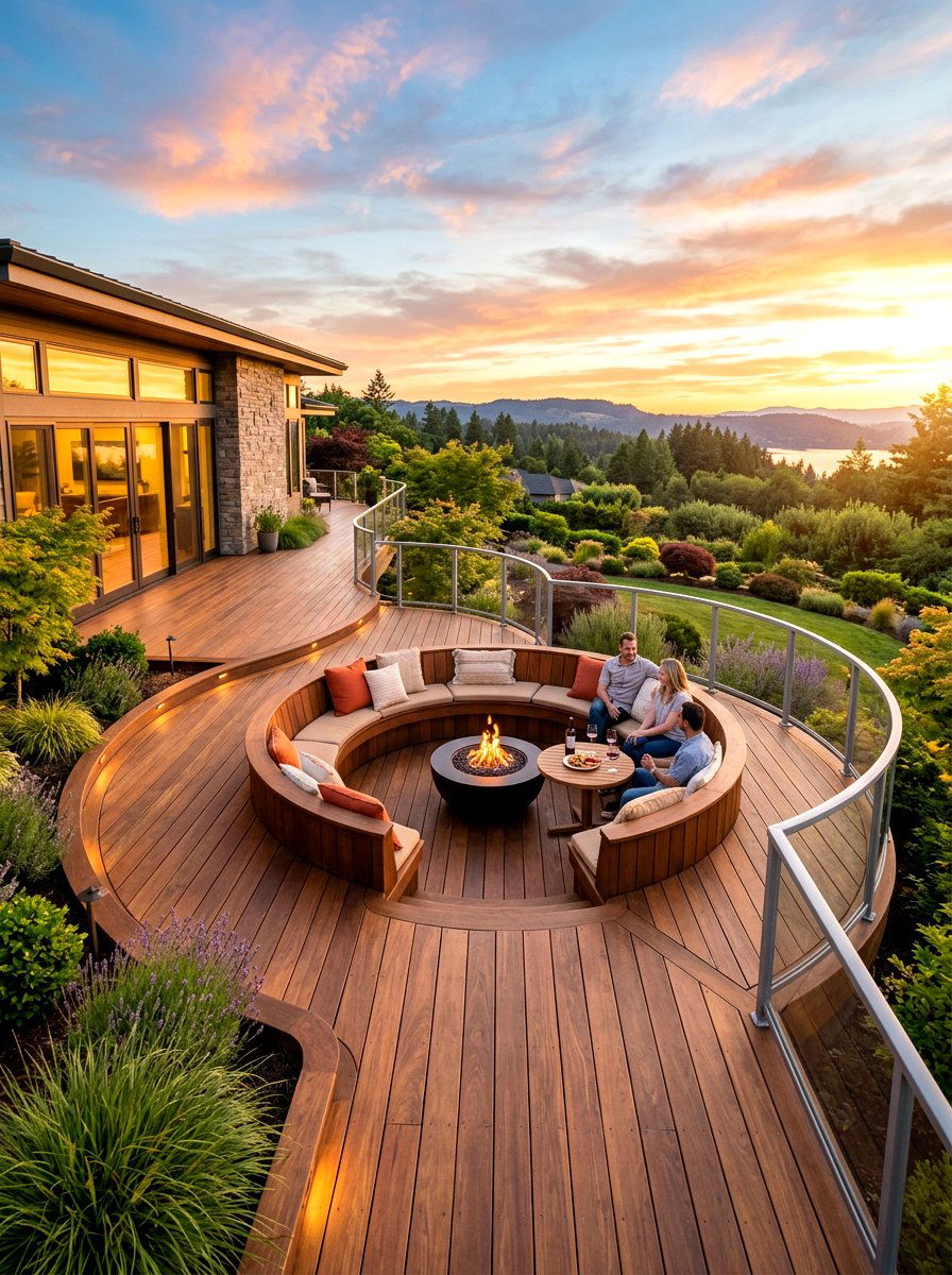 Curved Modern Deck - 30 modern deck ideas