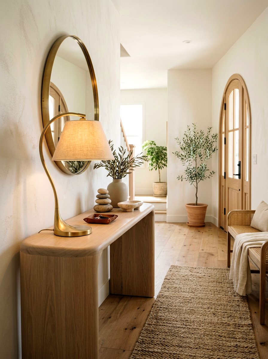 Curved Neck Lamp - 30 console table lamp ideas