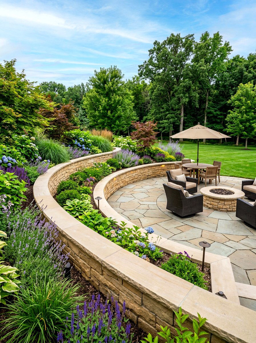 Curved Retaining Wall - 30 retaining wall ideas
