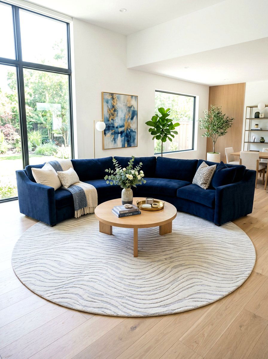 Curved Sectional With Area Rug Living Room - 30 curved sectional living room ideas