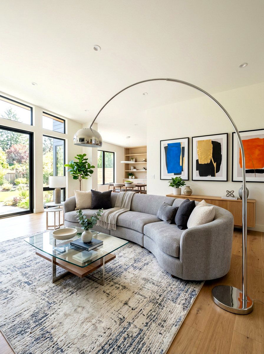 Curved Sectional With Floor Lamp Living Room - 30 curved sectional living room ideas