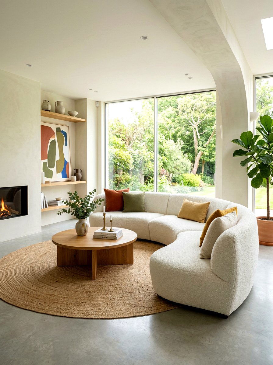 Curved Sofa Furniture - 30 TikTok living room decor ideas