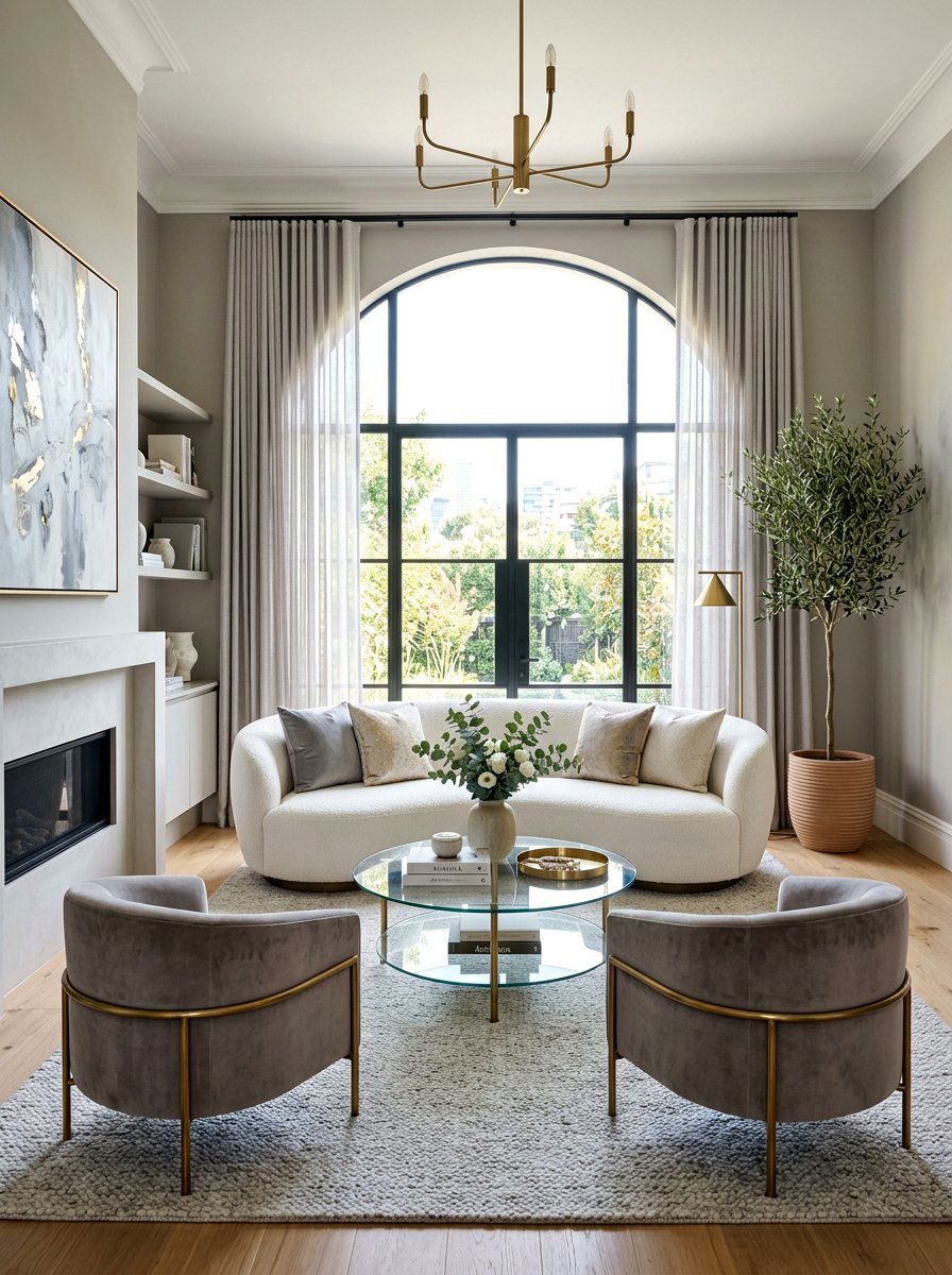 Curved Sofa - 30 elegant living room ideas