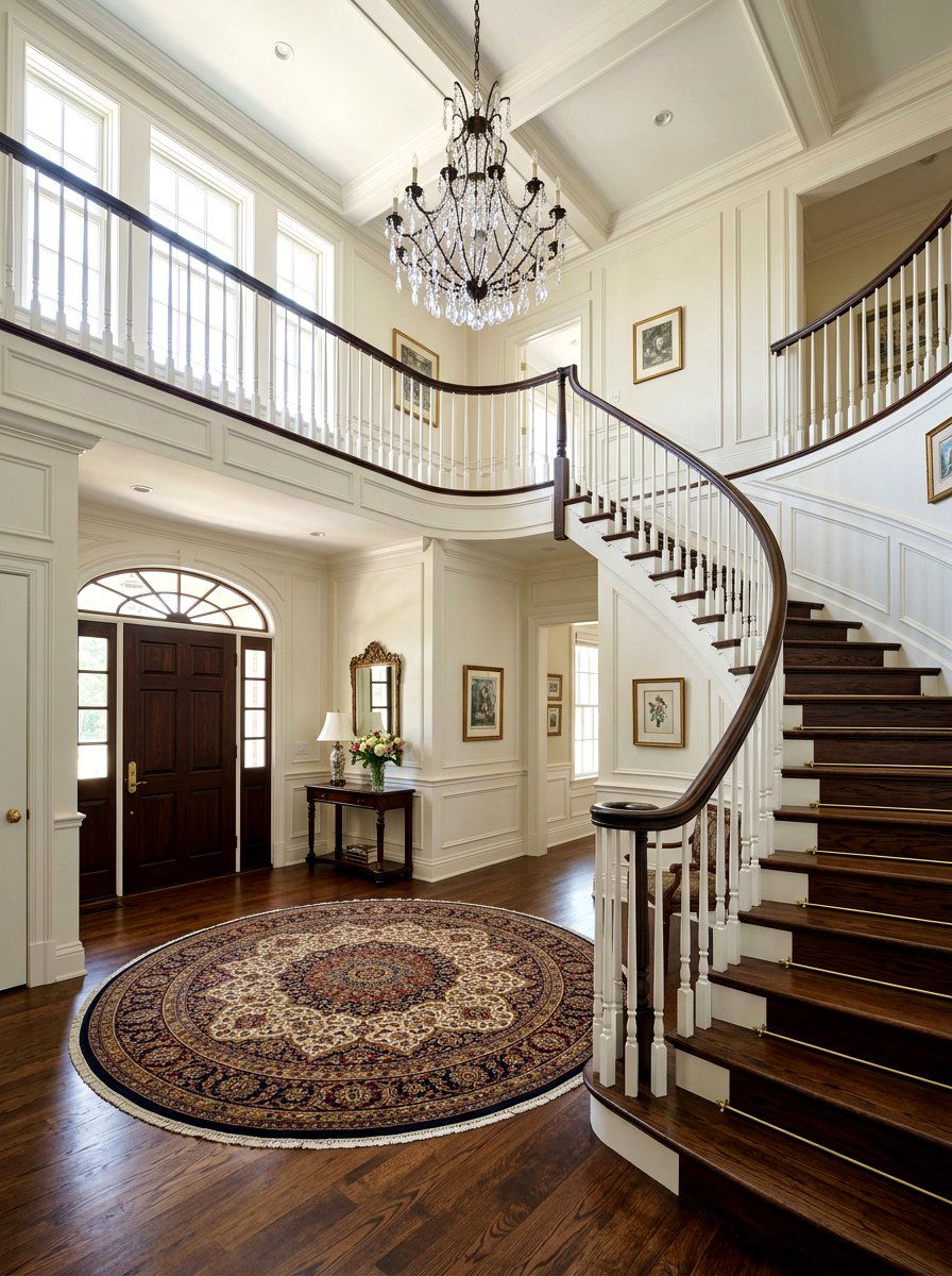 Curved Staircase - 30 two story foyer ideas