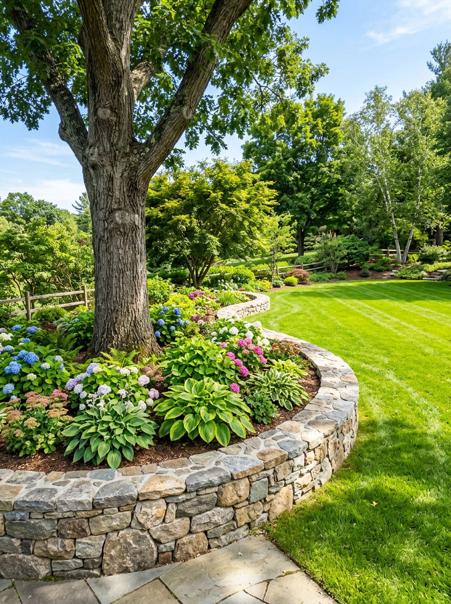 Curved Stone Retaining Wall - 30 stone retaining wall ideas