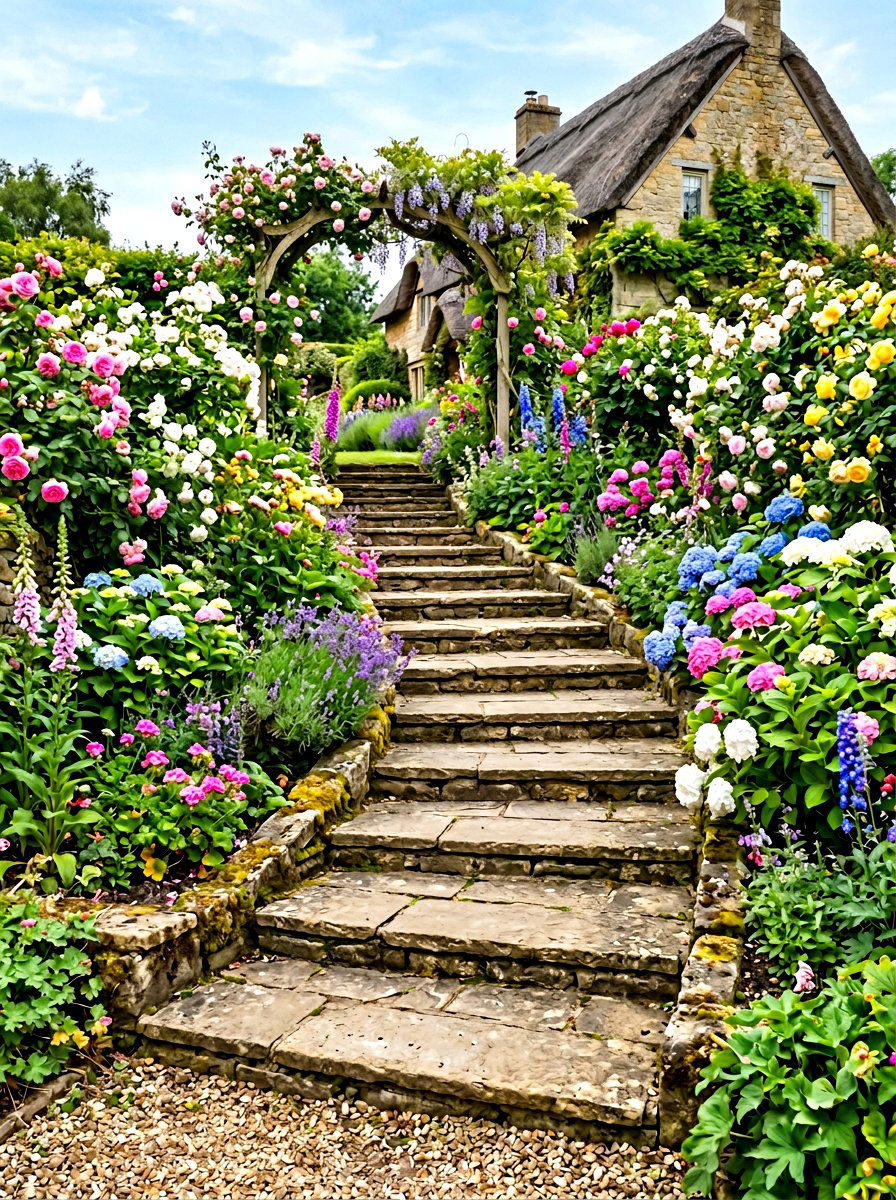 Curved Stone Steps - 30 retaining wall stairs ideas