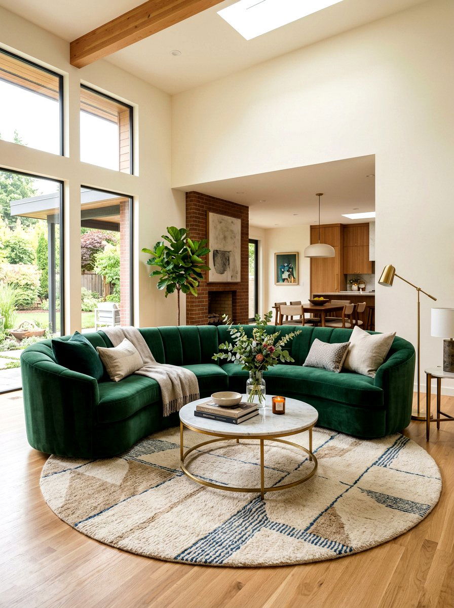 Curved Velvet Sofa - 30 velvet sofa ideas