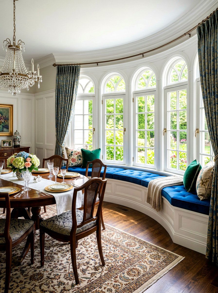 Curved Window Seat - 30 bay window seating ideas