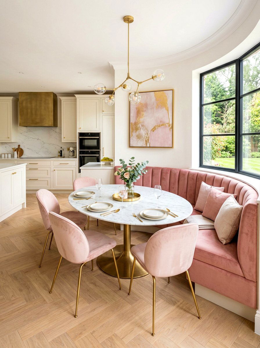 Curved banquette seating - 30 built in dining bench ideas