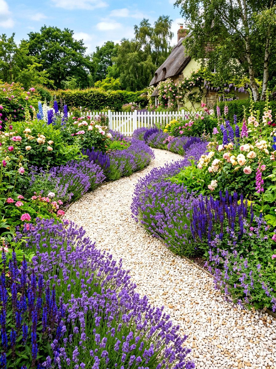 Curved garden gravel path - 30 gravel path backyard ideas