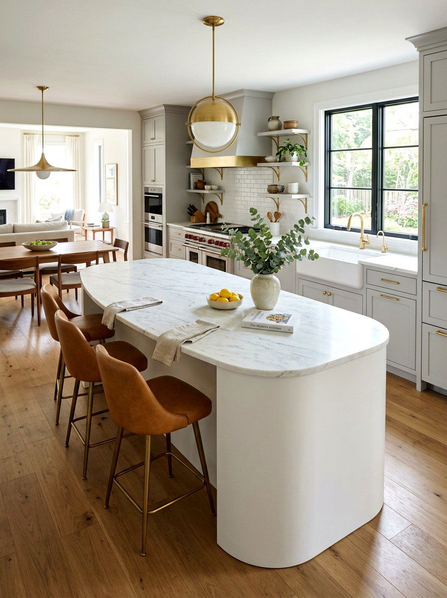 Curved kitchen island - 30 neo deco kitchen ideas