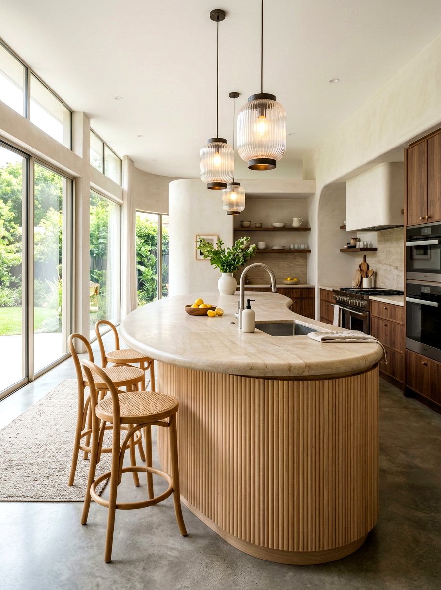 Curved kitchen island with sink - 30 kitchen island with sink ideas