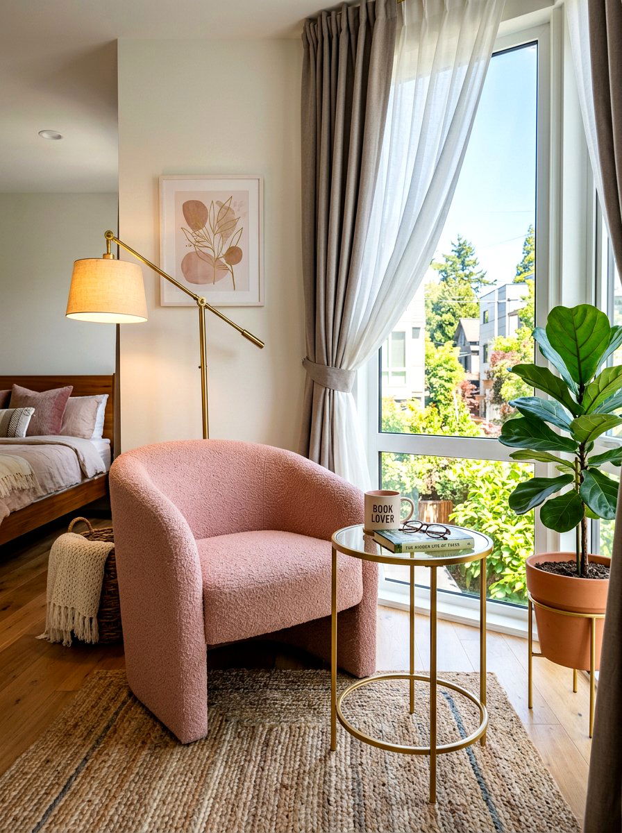 Curved lounge chair - 30 neo deco bedroom ideas