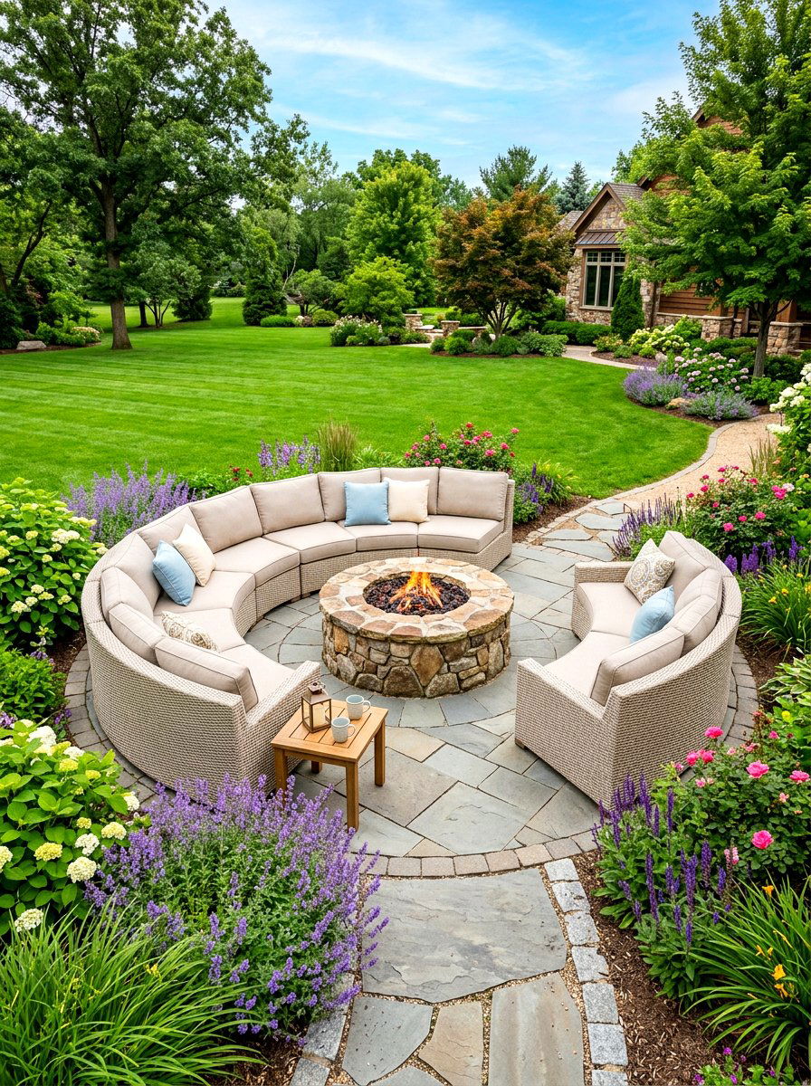 Curved modular patio sofa layout - 30 outdoor modular sofa ideas