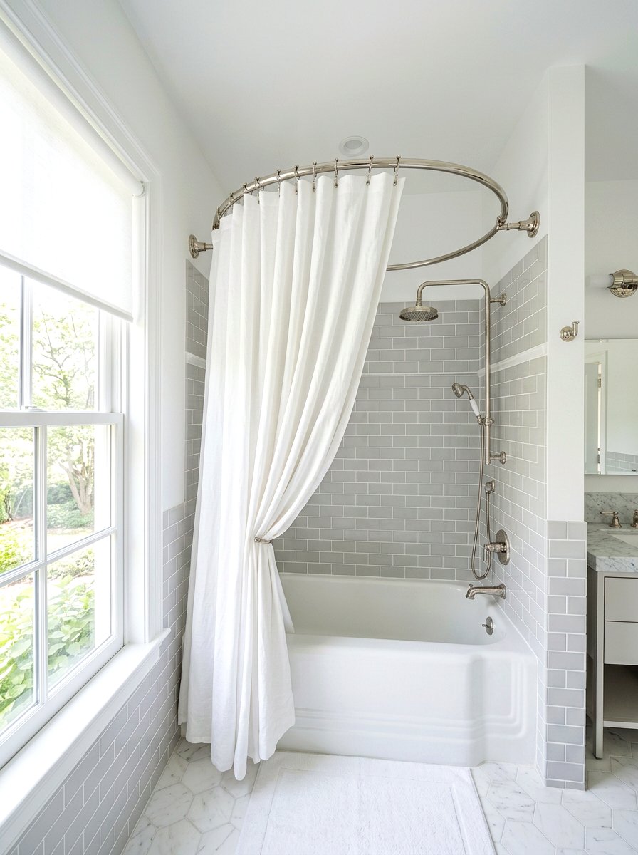 Curved shower rod for tub - 30 tub shower combo ideas