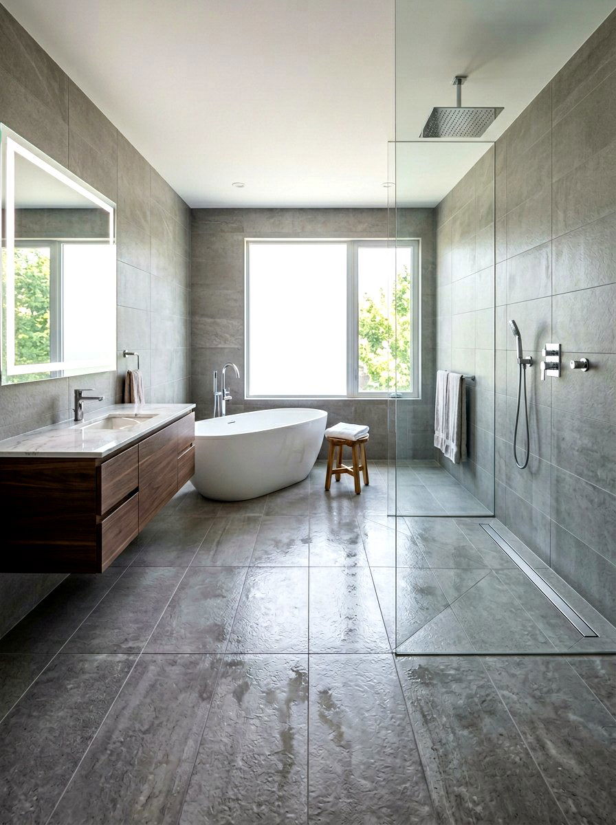 Curveless Wet Room - 30 spa bathroom ideas