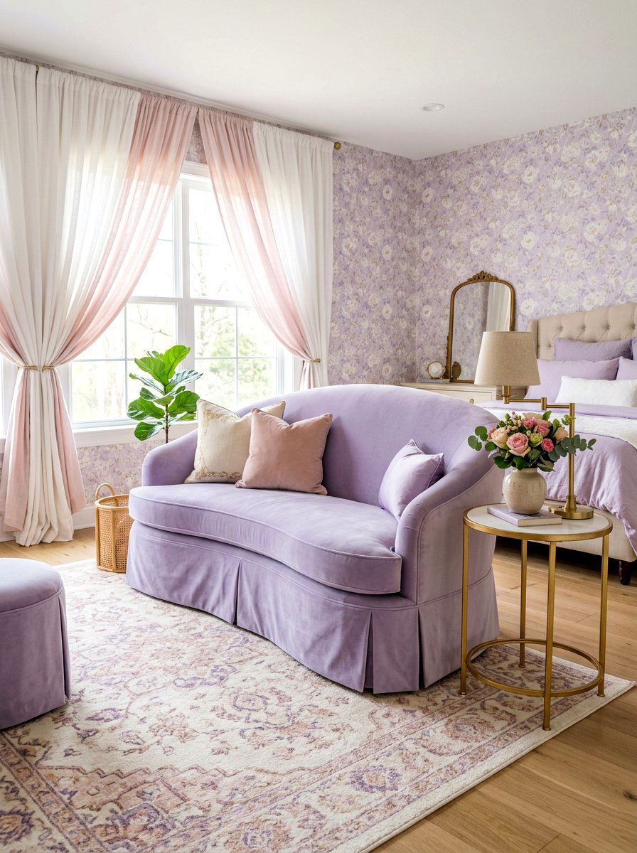 Curvy skirted sofa - 30 skirted sofa ideas