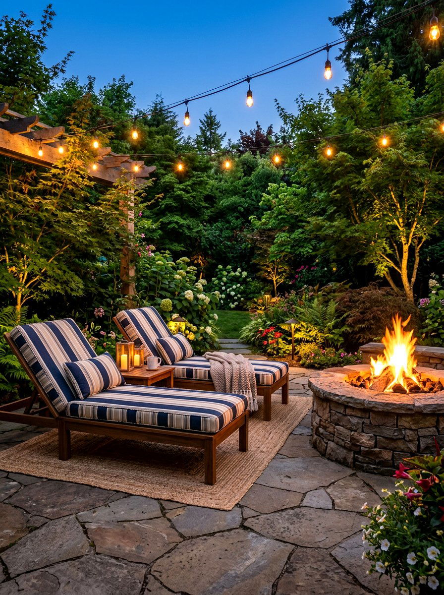 Cushioned Chaise Pair - 30 chaise pair patio ideas