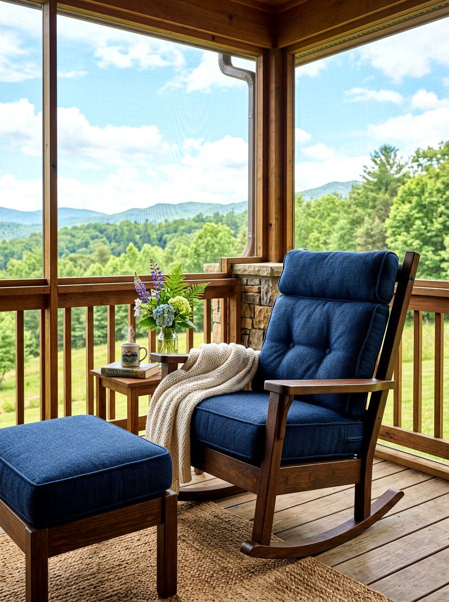 Cushioned Comfortable Porch Rocker - 30 porch rocking chair ideas