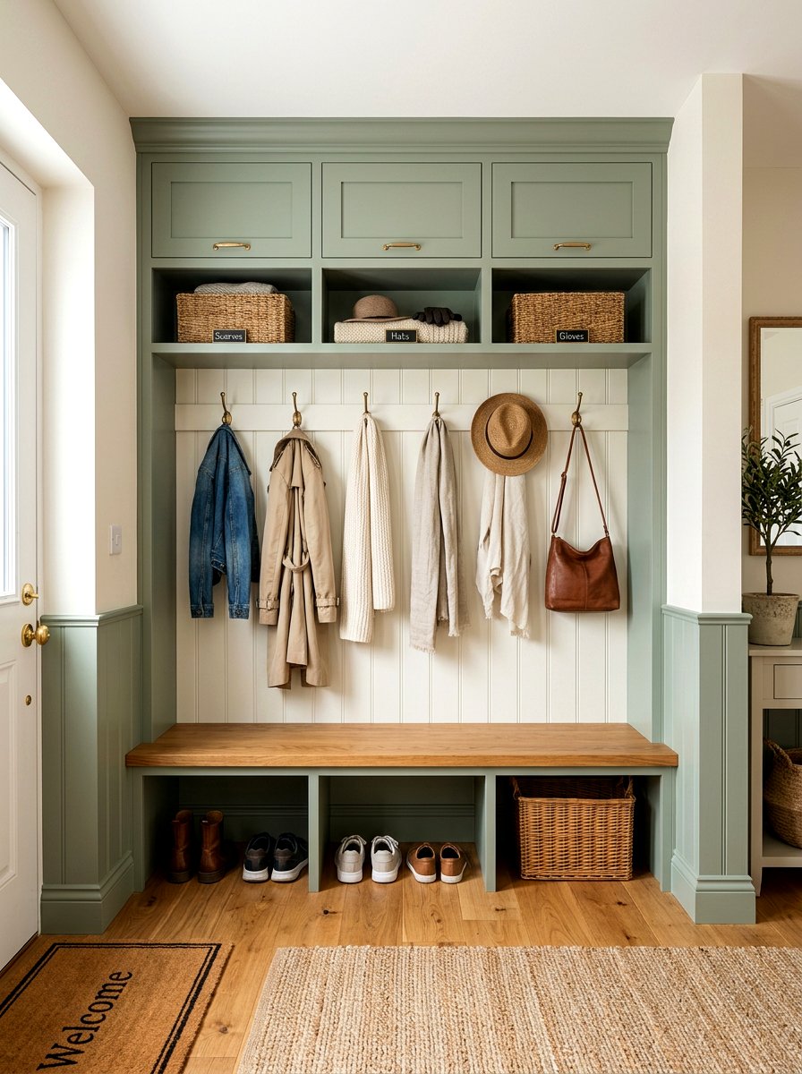 Custom Built Entryway Bench With Hooks - 30 entry bench and hooks ideas