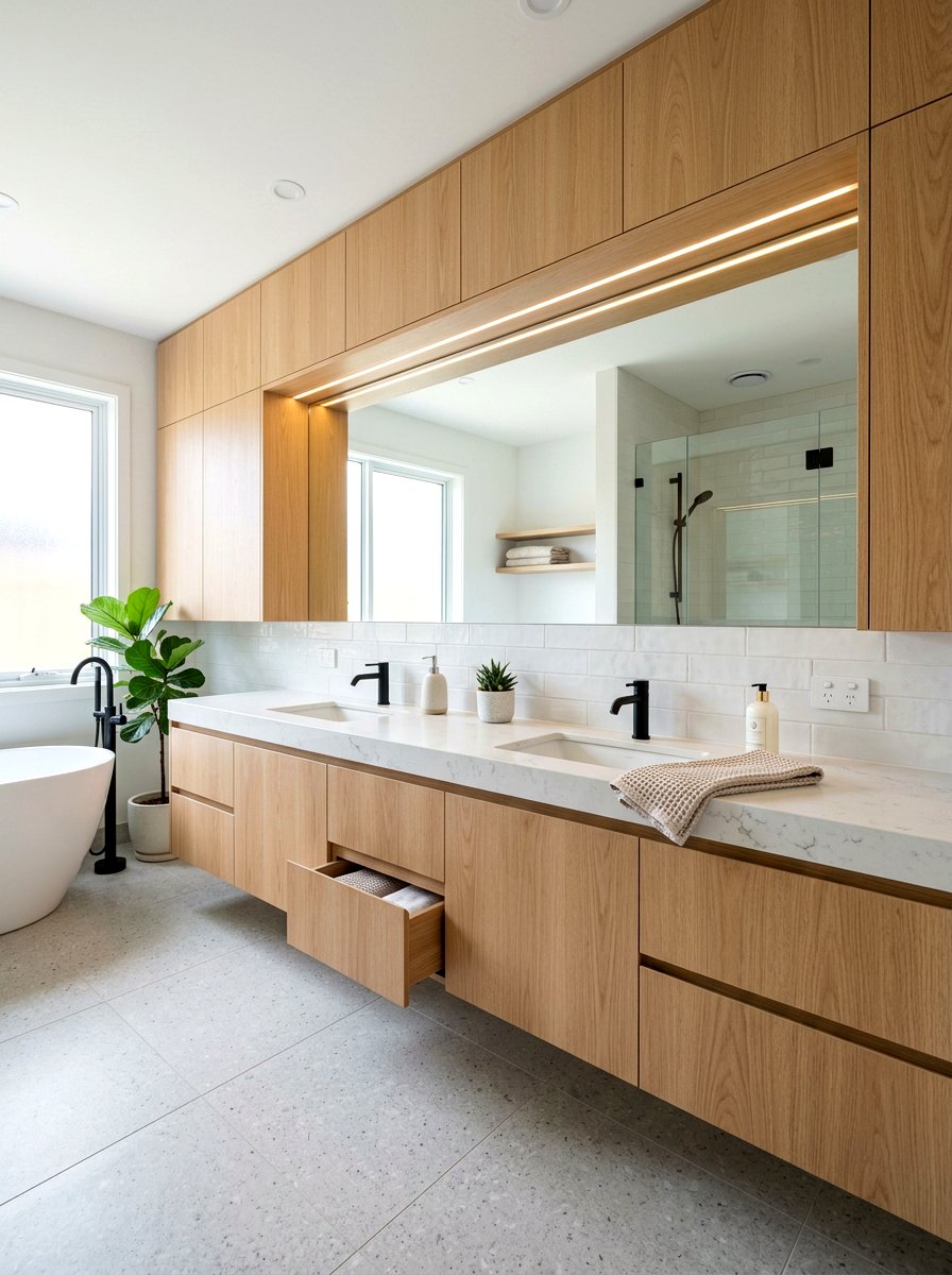Custom Built In Bathroom - 30 double vanity ideas