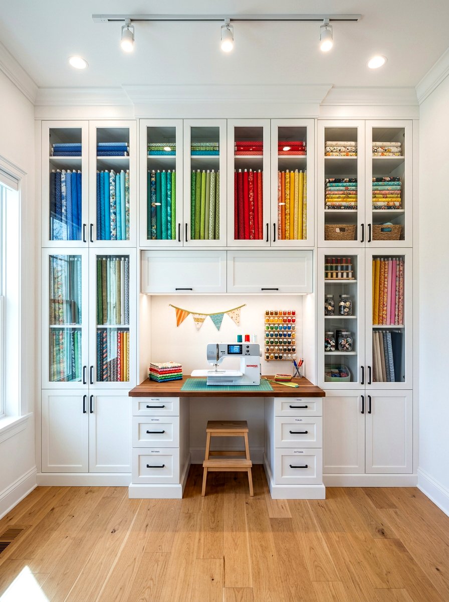 Custom Built In Cabinets - 30 sewing room ideas