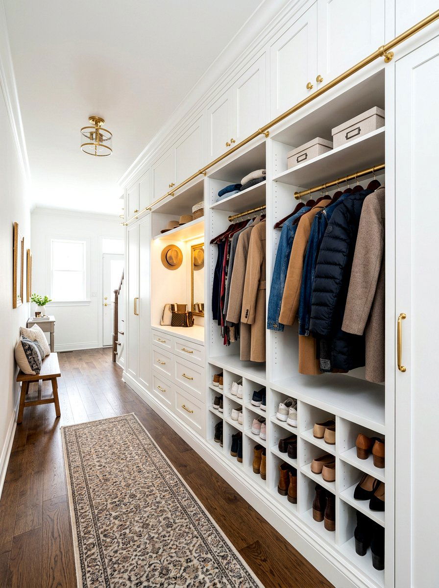Custom Built In Closet System - 30 coat closet organization ideas