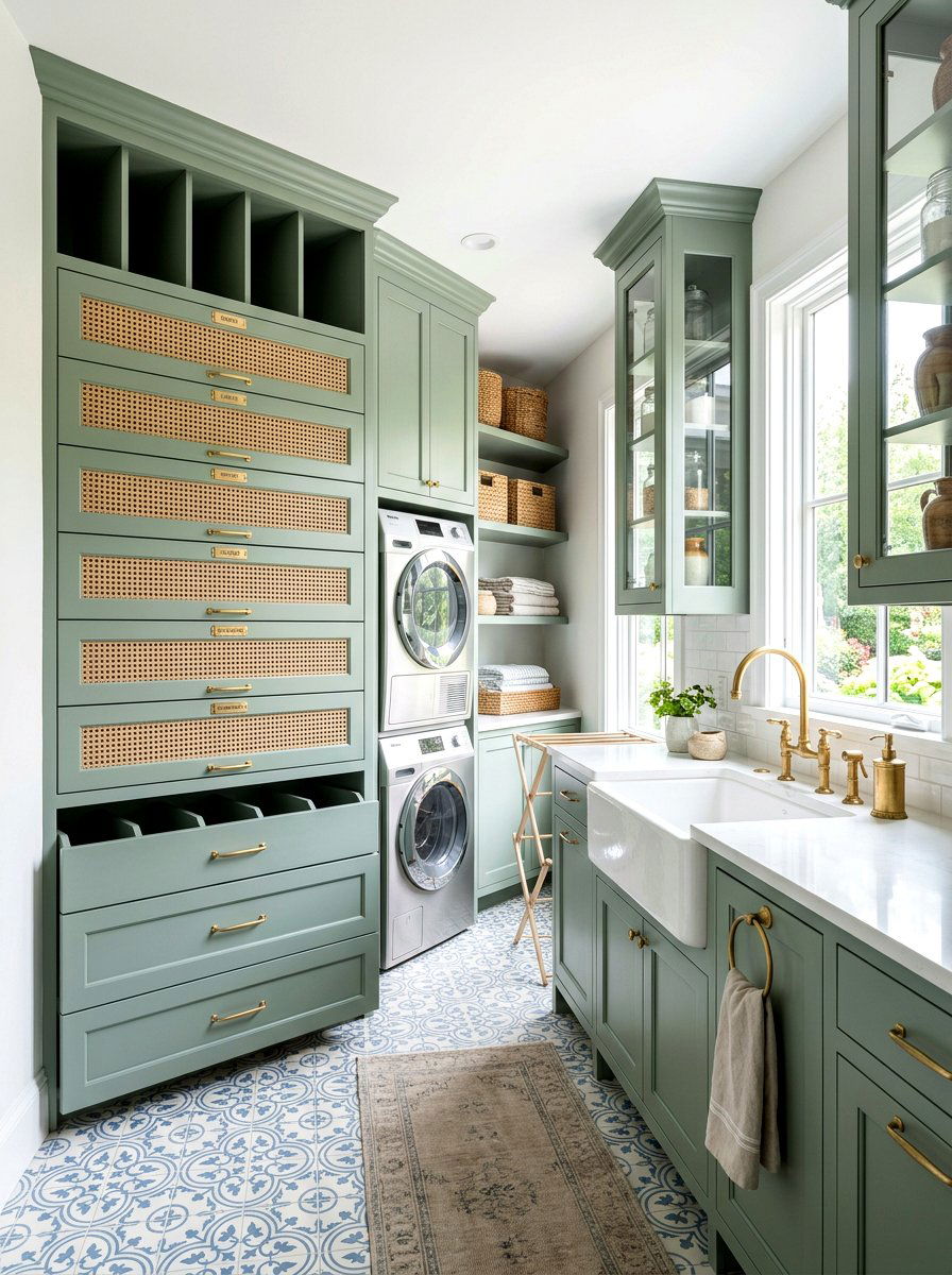 Custom Cabinet Sorter - 30 laundry sorting station ideas