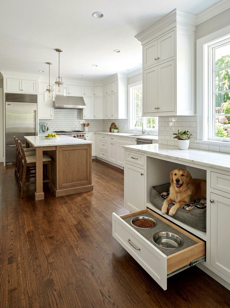 Custom Cabinetry Dog Station - 30 dog bedroom decor ideas