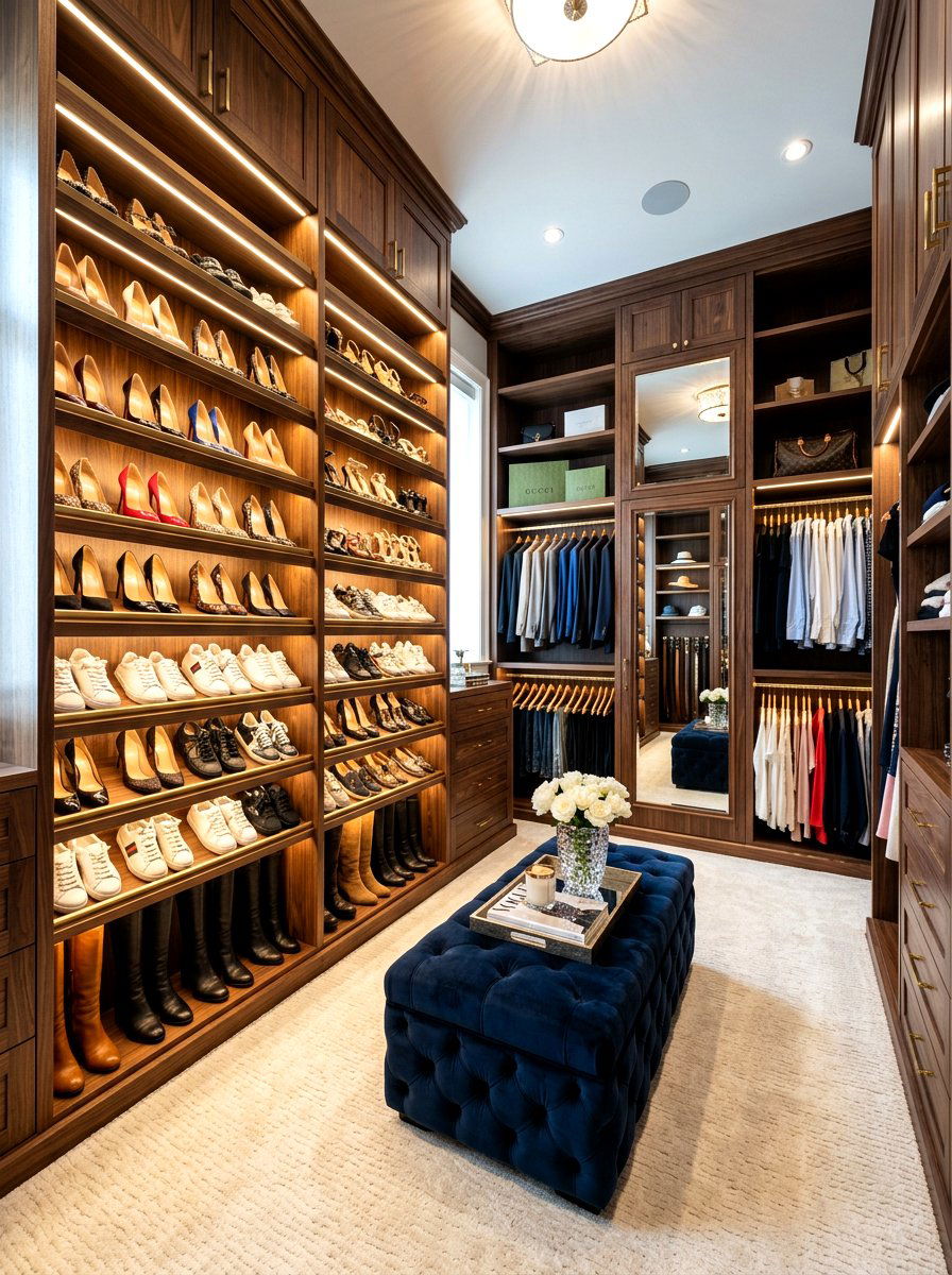 Custom Closet Shoe Shelving - 30 shoe storage ideas