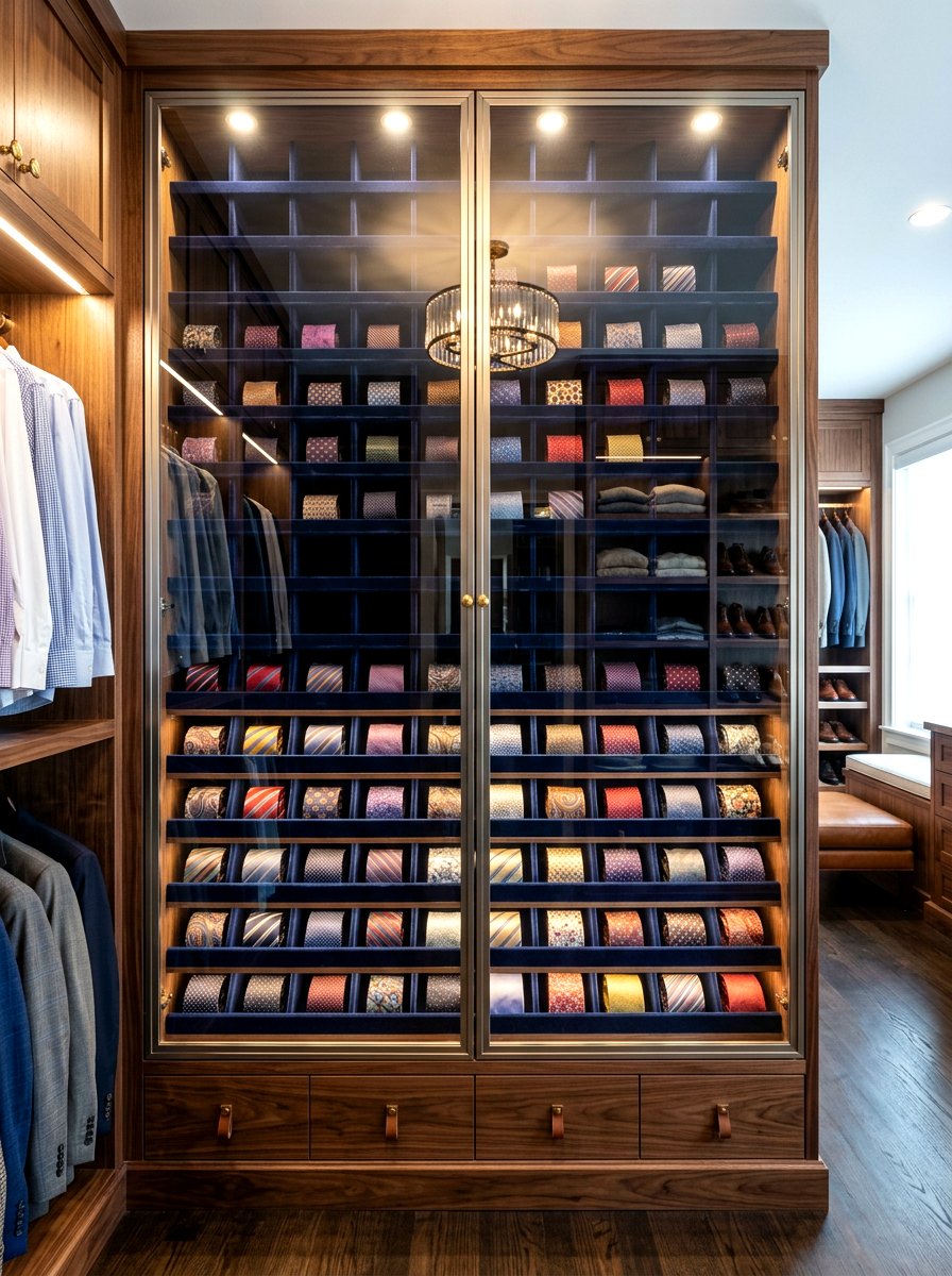 Custom Closet Tie Cabinet - 30 tie storage ideas