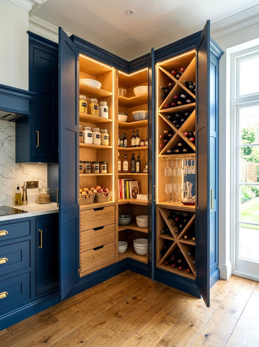 Custom Corner Pantry Cabinetry - 30 corner pantry ideas