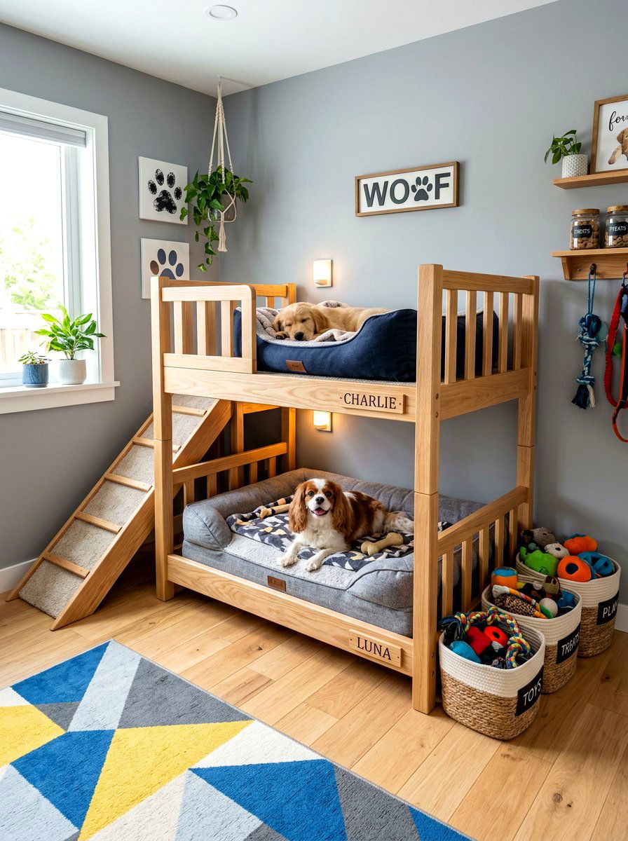 Custom Dog Bunk Beds - 30 viral pet room ideas