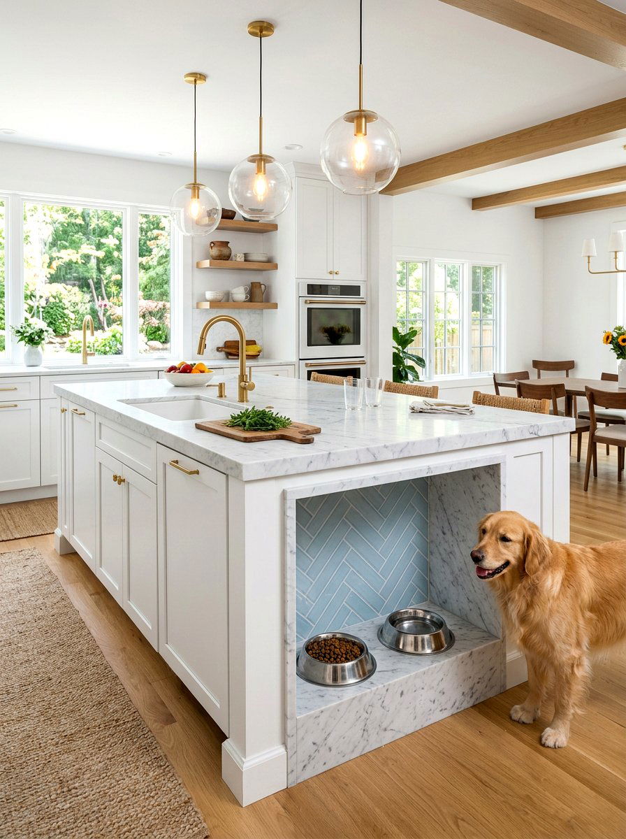 Custom Dog Feeding Station Cabinet - 30 dog lounge room ideas