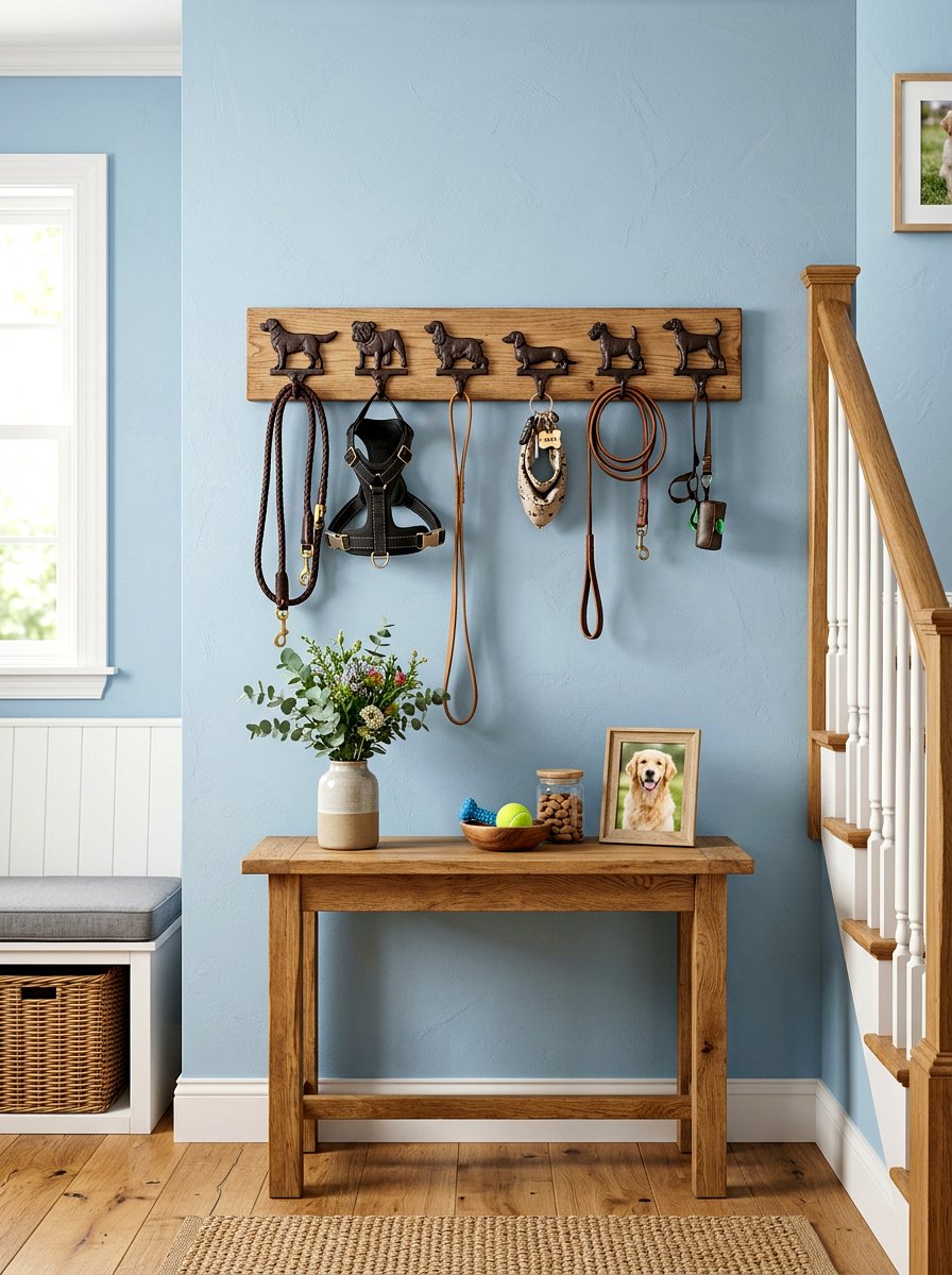 Custom Dog Wall Hook - 30 dog room storage ideas