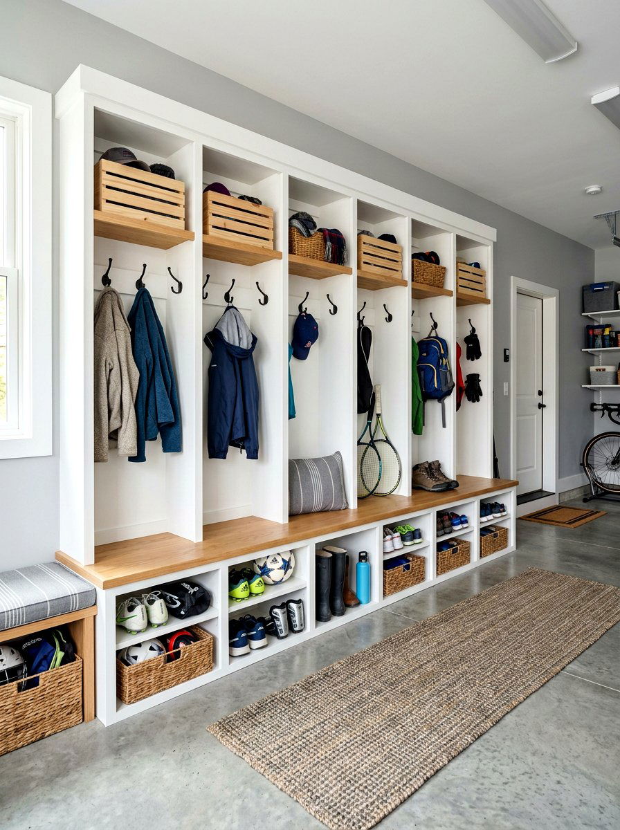 Custom Garage Mudroom Cubbies - 30 garage sports equipment storage ideas