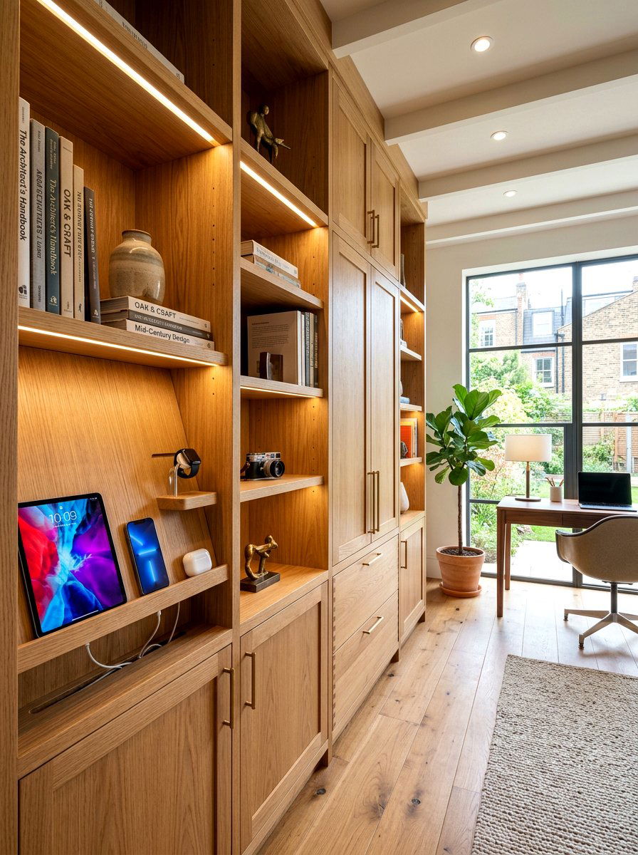 Custom Joinery Device Dock - 30 charging station entryway ideas