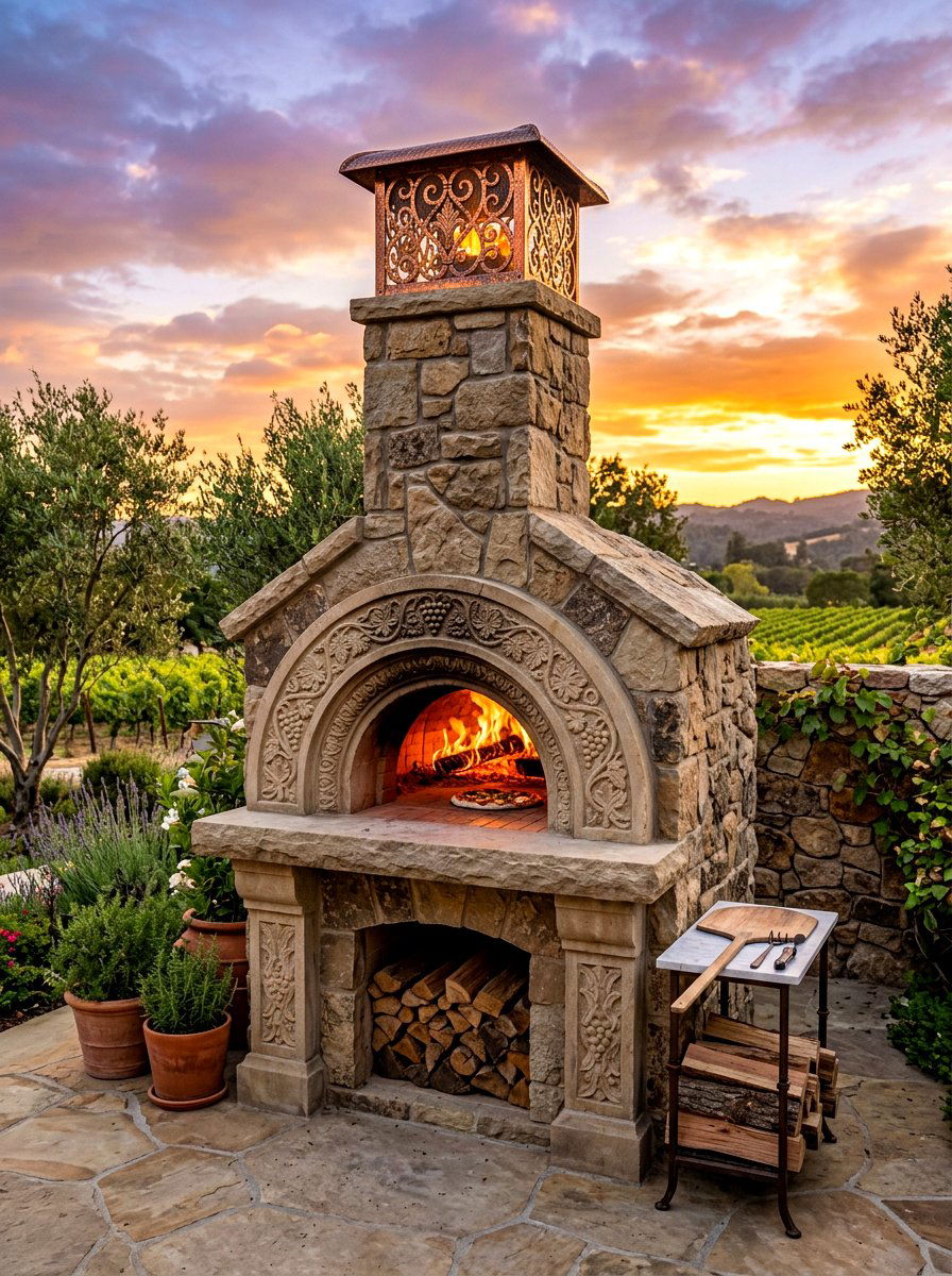 Custom Masonry Pizza Oven - 30 pizza oven patio design ideas