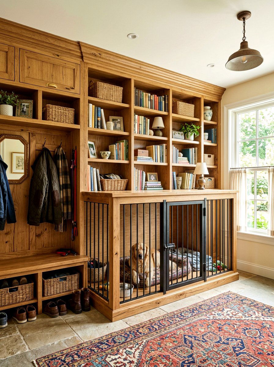 Custom Mudroom Dog Kennel - 30 mudroom pet station ideas aesthetic