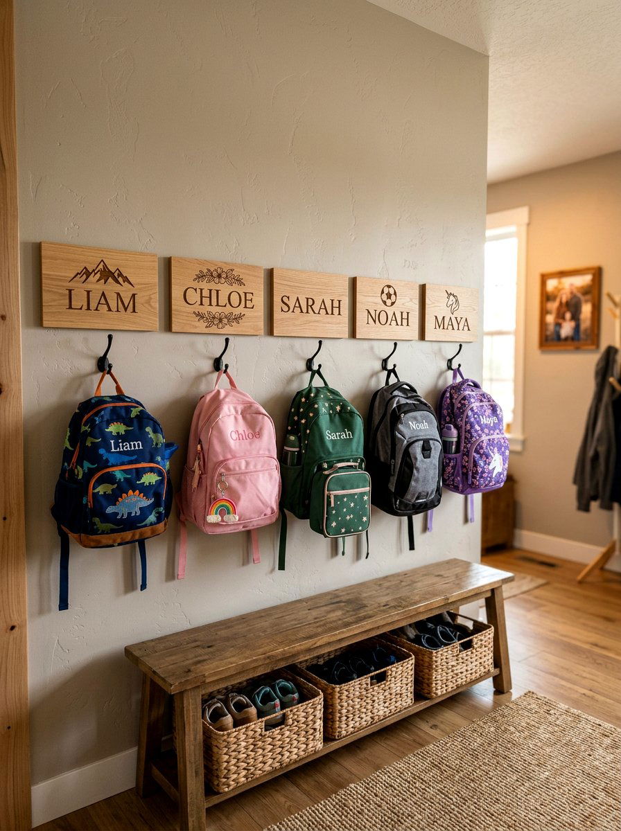 Custom Name Labels - 30 backpack drop zone ideas