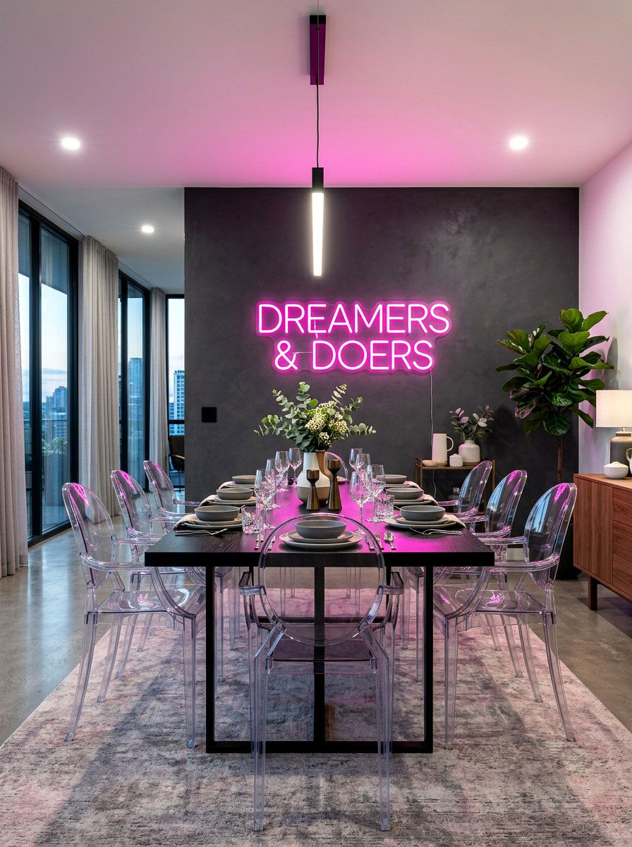 Custom Neon Sign - 30 cafe style dining ideas