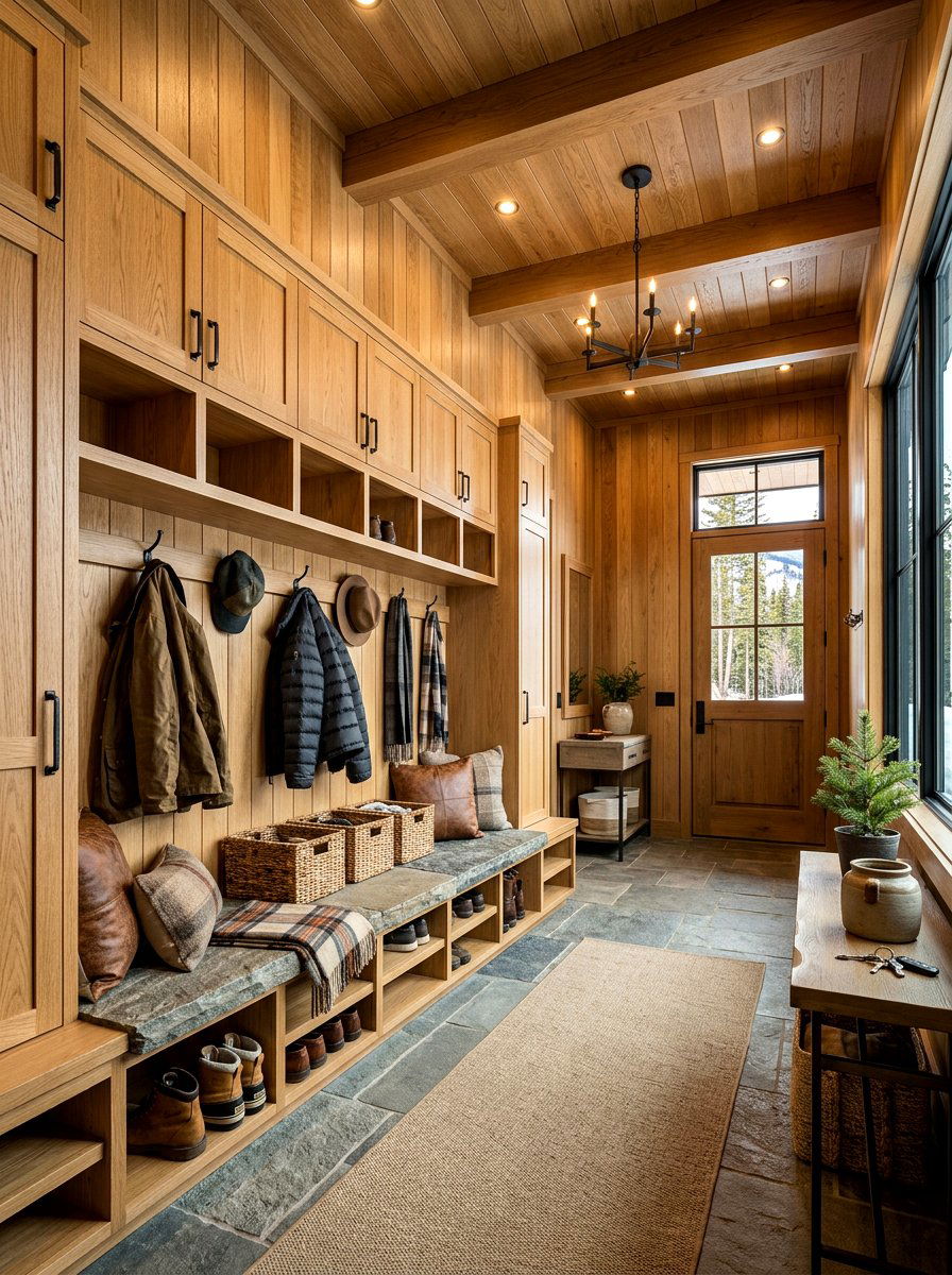 Custom Oak Millwork - 30 quiet luxury mudroom ideas