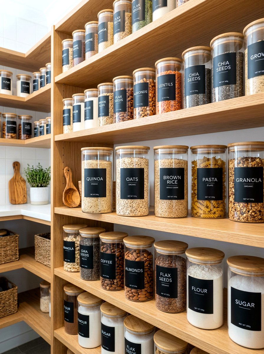 Custom Pantry Labels - 30 bakery style pantry ideas