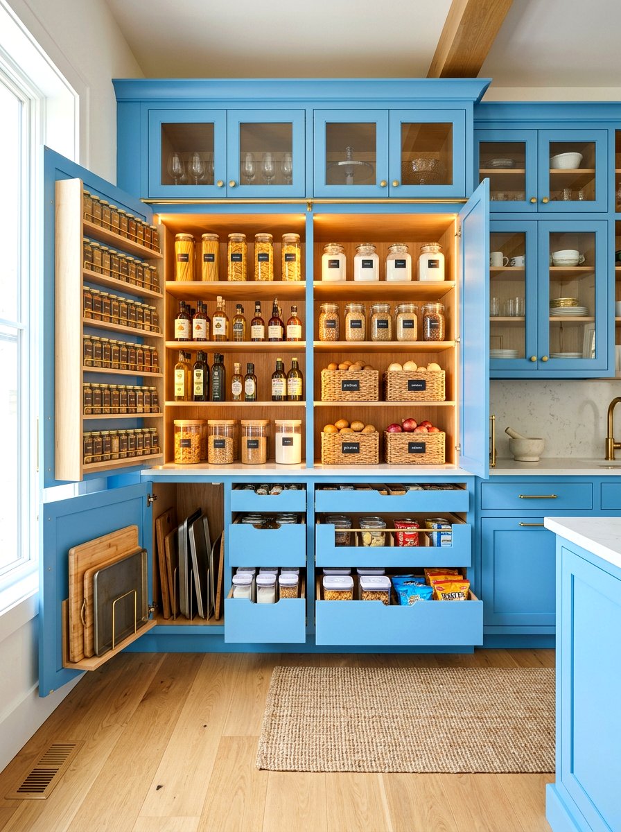 Custom Pantry System - 30 pull out pantry ideas